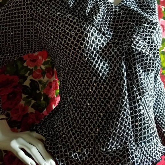 Brittany Black Sparkle Ruffle Top! - Picture 6 of 8